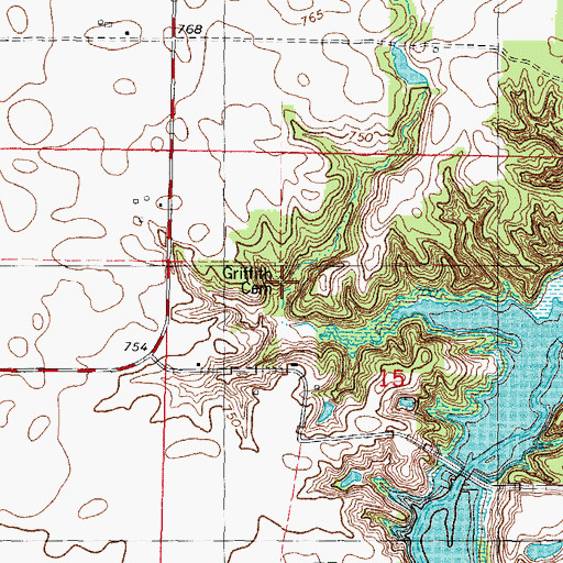 Topographic Map of Griffith Cemetery, IL