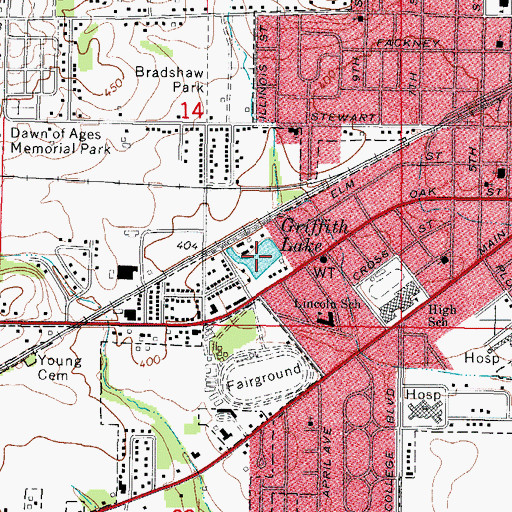 Topographic Map of Griffith Lake, IL
