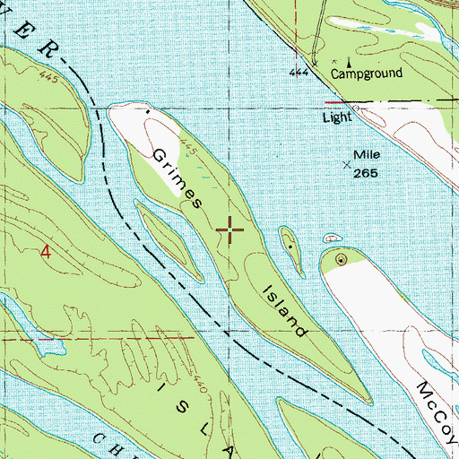 Topographic Map of Grimes Island, IL