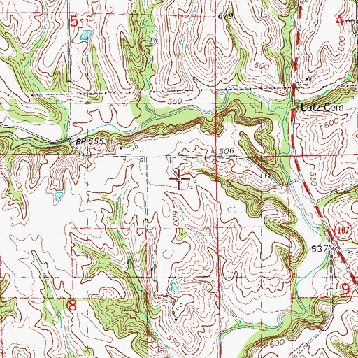 Topographic Map of Grimes School (historical), IL