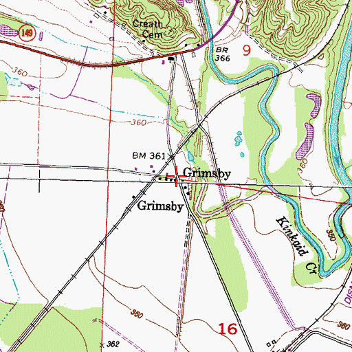 Topographic Map of Grimsby, IL