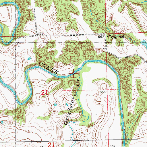 Topographic Map of Grindstone Creek, IL