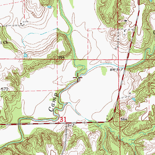 Topographic Map of Grindstone Creek, IL