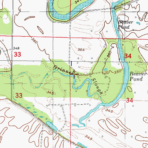 Topographic Map of Grinnel Slough, IL