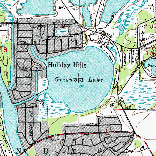 Topographic Map of Griswold Lake, IL