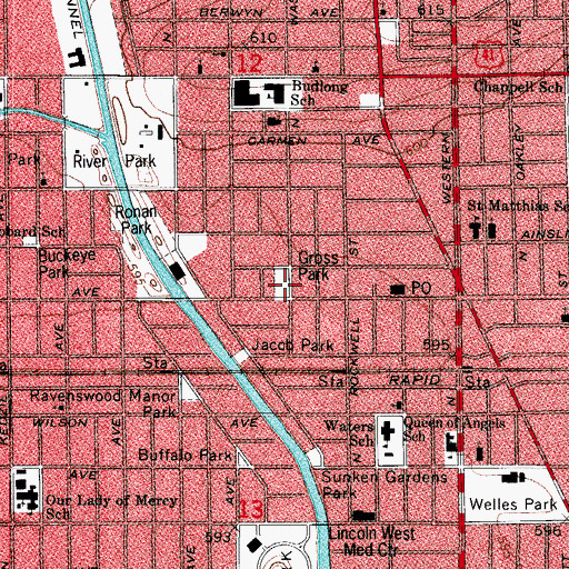 Topographic Map of Gross Park, IL