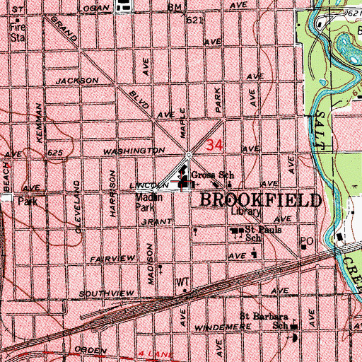 Topographic Map of Gross Elementary School, IL