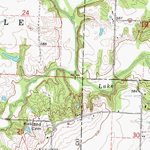 Topographic Map of Grove Branch, IL