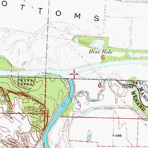 Topographic Map of Grove Creek, IL