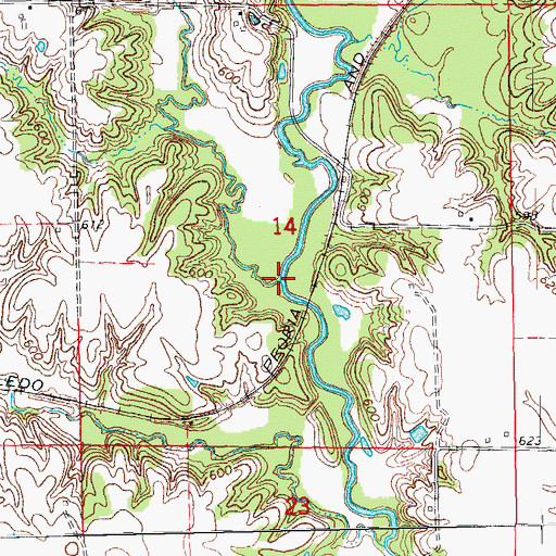 Topographic Map of Grove Creek, IL