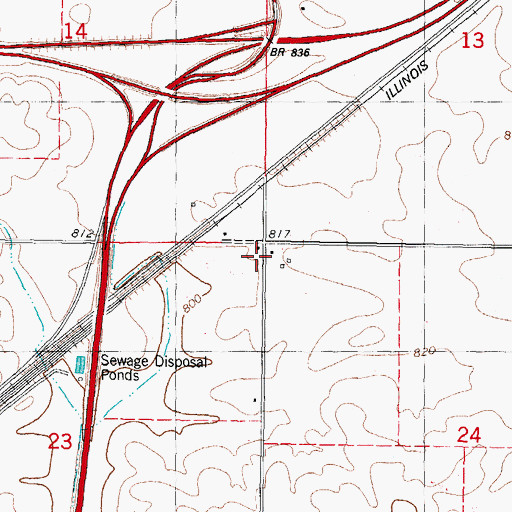 Topographic Map of Grove School (historical), IL