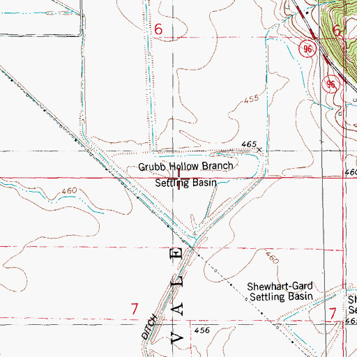Topographic Map of Grubb Hollow Branch Settling Basin, IL