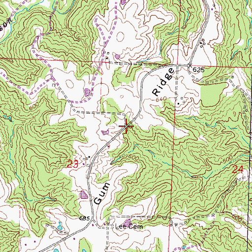 Topographic Map of Gum Ridge, IL