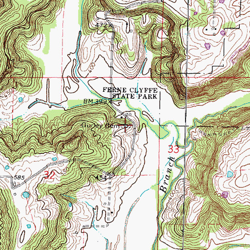 Topographic Map of Gurley Cemetery, IL