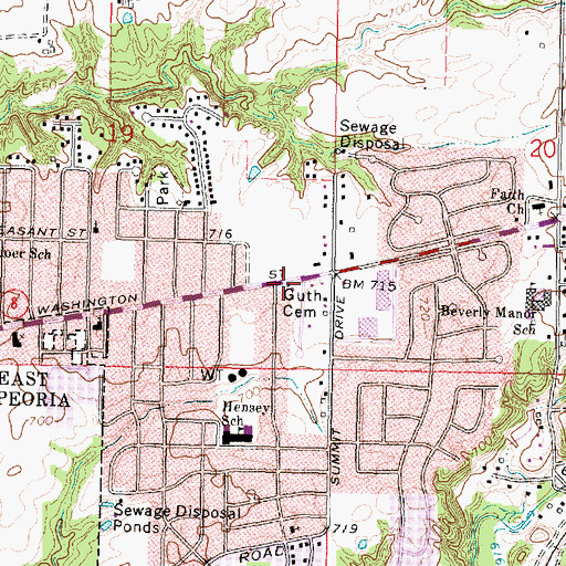 Topographic Map of Guth Cemetery, IL