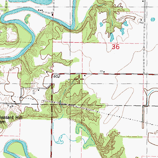 Topographic Map of Hackberry School (historical), IL