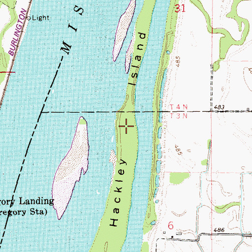 Topographic Map of Hackley Island, IL