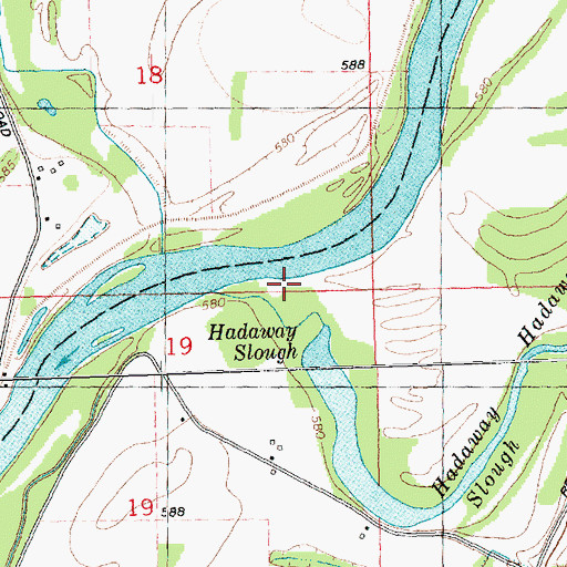 Topographic Map of Hadaway Slough, IL