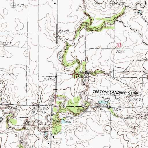 Topographic Map of Hadley Cemetery, IL