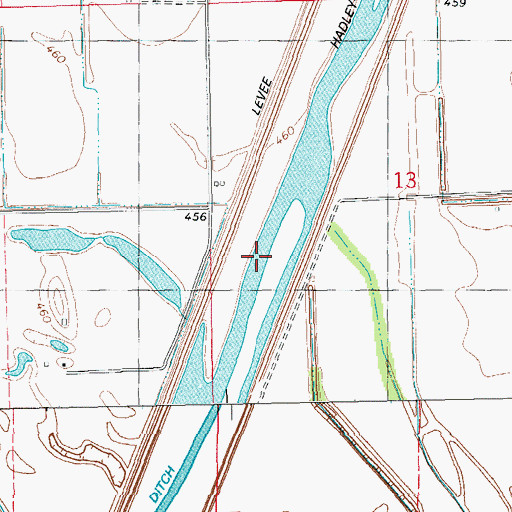 Topographic Map of Hadley-McCraney Diversion Ditch, IL