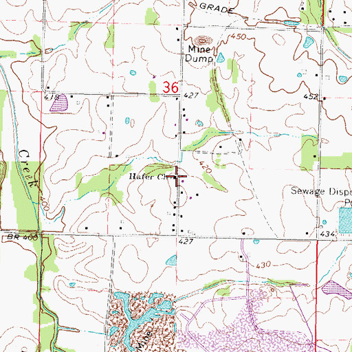 Topographic Map of Hafer Baptist Church, IL