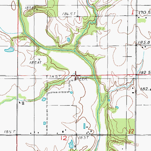 Topographic Map of Haggins Cemetery, IL