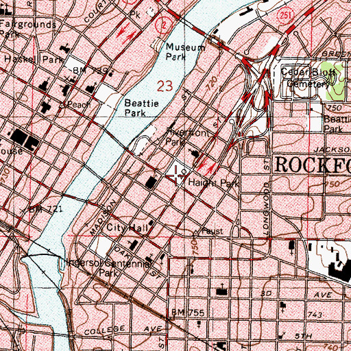 Topographic Map of Haight Park, IL