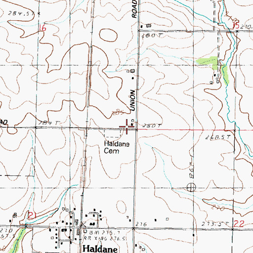 Topographic Map of Haldane School (historical), IL