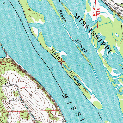 Topographic Map of Hale Island, IL