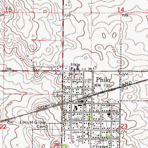 Topographic Map of Hale Park, IL