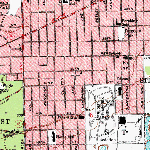Topographic Map of Haley School, IL