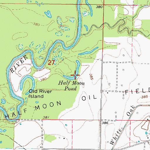 Topographic Map of Half Moon Pond, IL