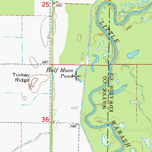 Topographic Map of Half Moon Pond, IL