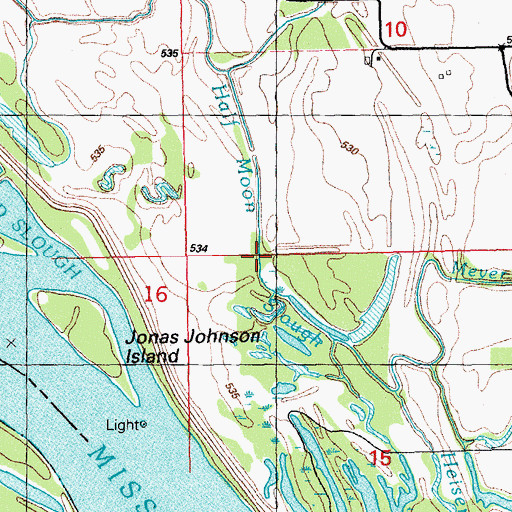 Topographic Map of Half Moon Slough, IL
