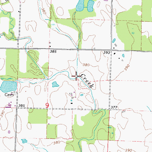 Topographic Map of Halfmile Creek, IL