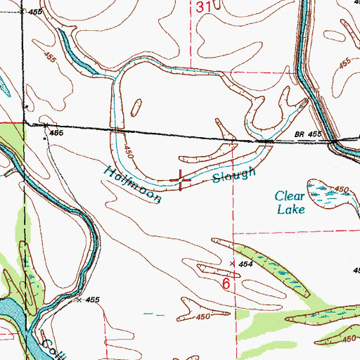Topographic Map of Halfmoon Slough, IL
