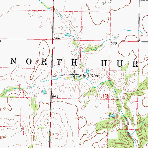 Topographic Map of Halford Cemetery, IL