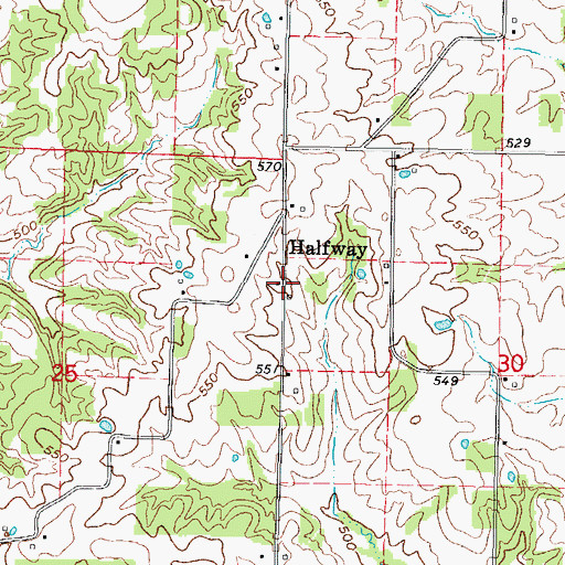 Topographic Map of Halfway, IL