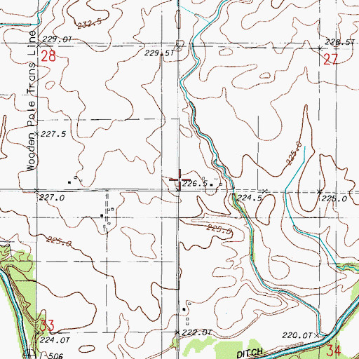 Topographic Map of Hall School, IL
