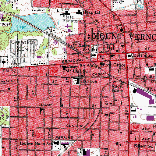 Topographic Map of Doctor Andy Hall Elementary School, IL