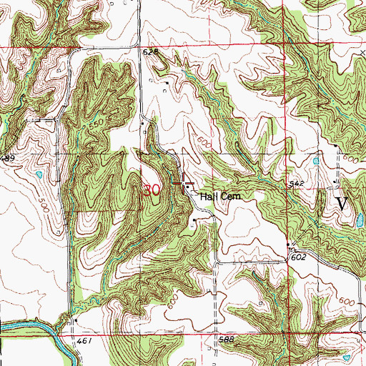 Topographic Map of Hall School (historical), IL