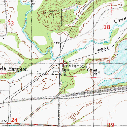 Topographic Map of Hallock Creek, IL