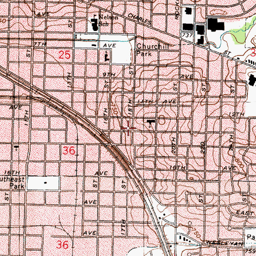Topographic Map of Hallstrom School, IL