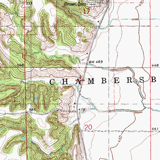 Topographic Map of Ham School (historical), IL