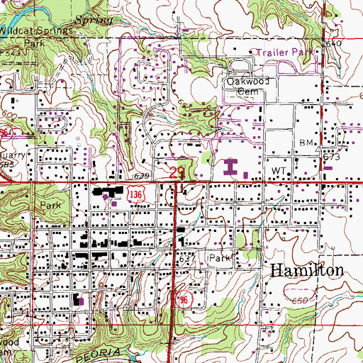 Topographic Map of Hamilton, IL
