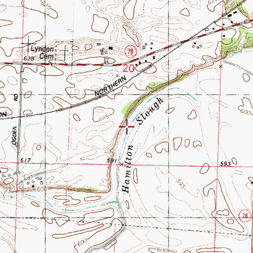 Topographic Map of Hamilton Slough, IL