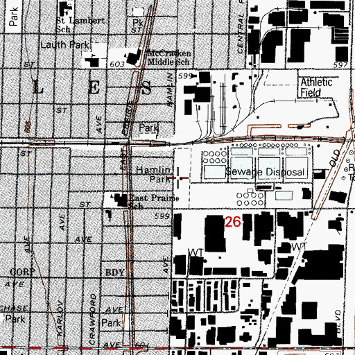 Topographic Map of Hamlin Park, IL