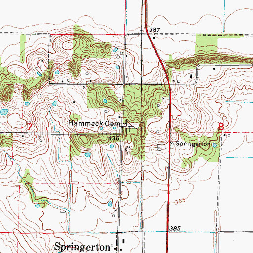 Topographic Map of Hammack Cemetery, IL