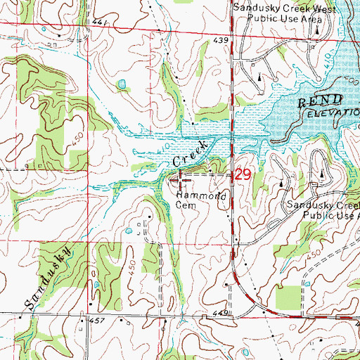 Topographic Map of Hammond Cemetery, IL