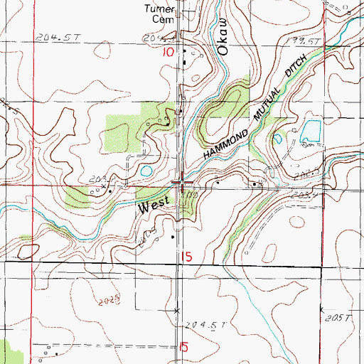 Topographic Map of Hammond Mutual Ditch, IL